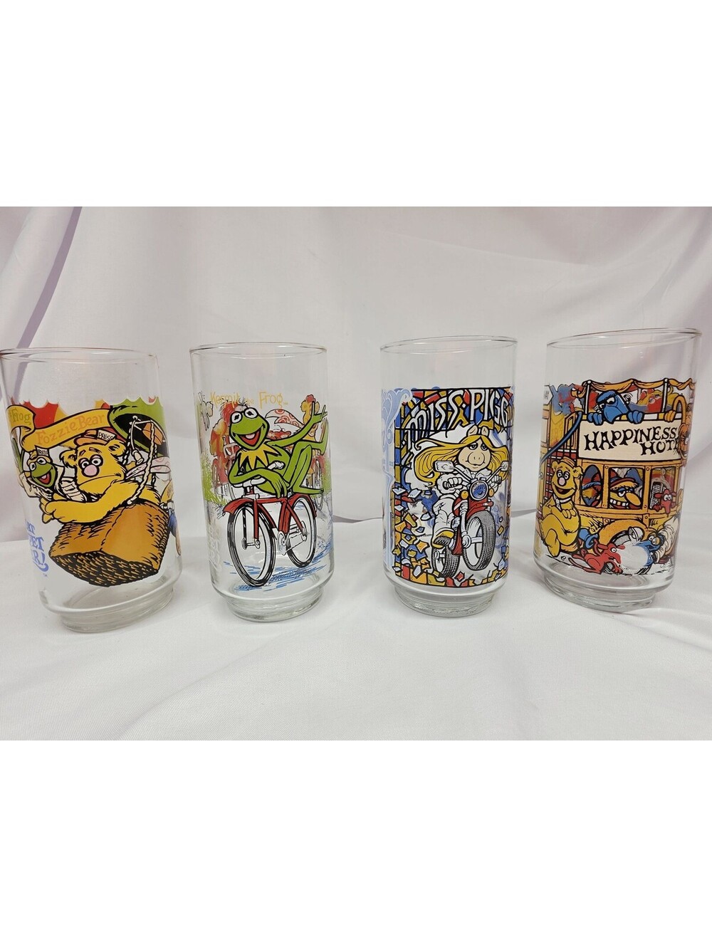 Vintage Set Of 4 Glasses 1981 The Great Muppet Caper McDonald's Glass Set